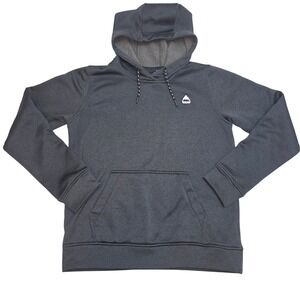 Burton Oak Pullover Hoodie Mens Small Dark Gray Heather Technical Fleece Logo
